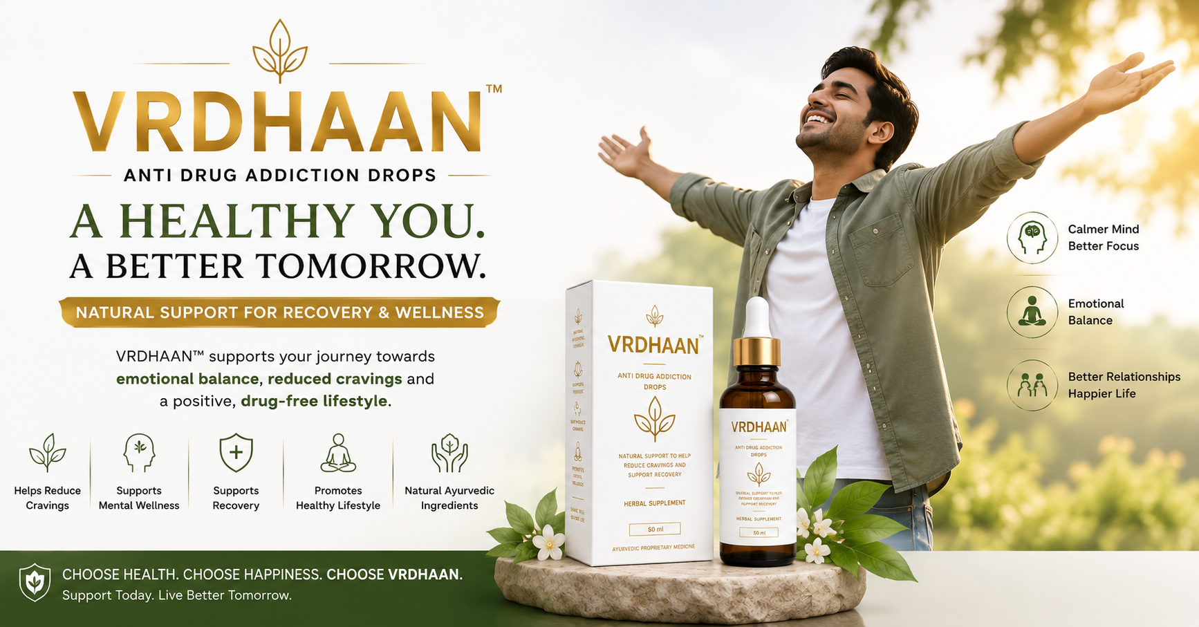 VRDHAAN healthy lifestyle recovery and wellness support banner